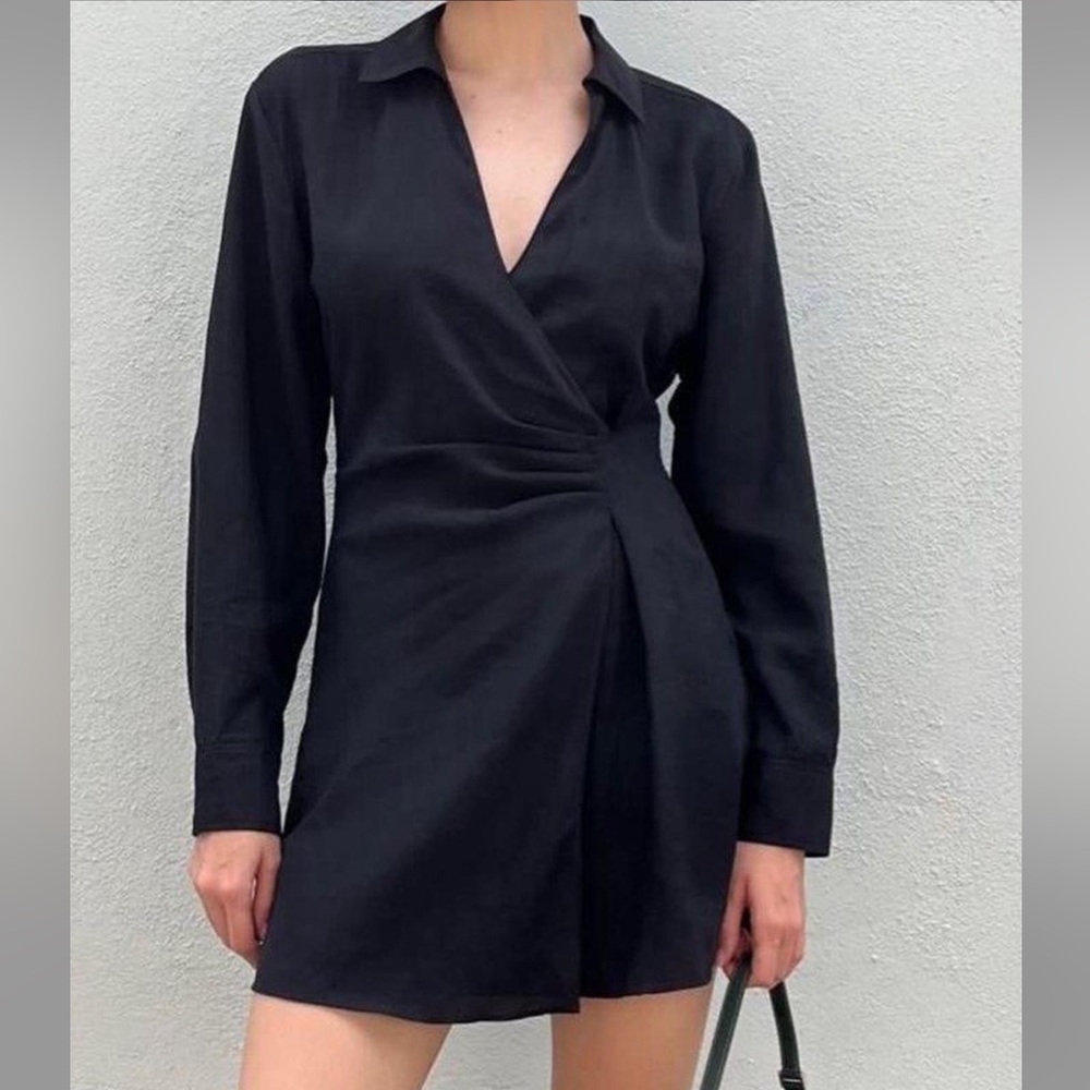 ZARA NWT Black long sleeve dress